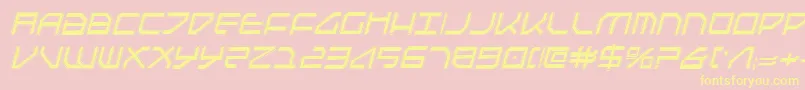 フォントFederapolisCollegeItalic – 黄色のフォント、ピンクの背景