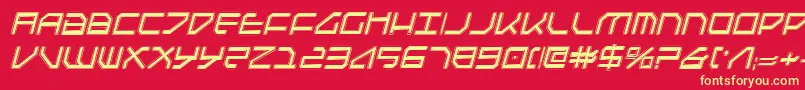 Шрифт FederapolisCollegeItalic – жёлтые шрифты на красном фоне