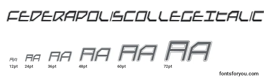 FederapolisCollegeItalic Font Sizes