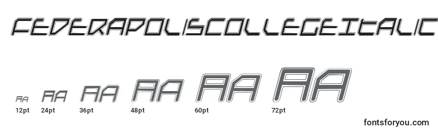 Размеры шрифта FederapolisCollegeItalic