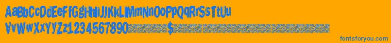 Dreamstencil Font – Blue Fonts on Orange Background
