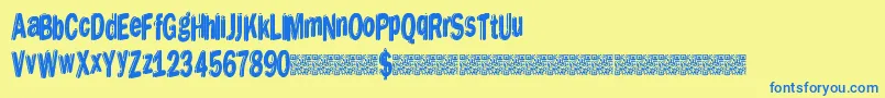 Dreamstencil Font – Blue Fonts on Yellow Background