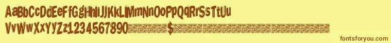 Dreamstencil Font – Brown Fonts on Yellow Background