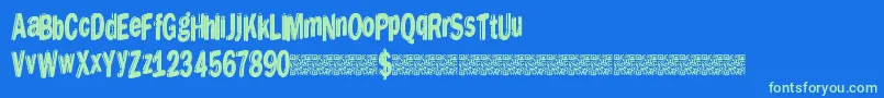 Dreamstencil Font – Green Fonts on Blue Background