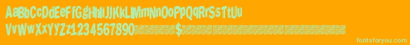 Dreamstencil Font – Green Fonts on Orange Background