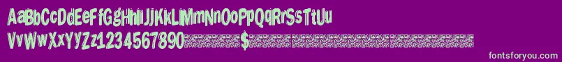 Dreamstencil Font – Green Fonts on Purple Background