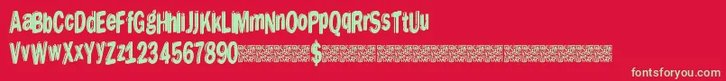 Dreamstencil Font – Green Fonts on Red Background