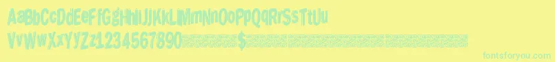 Dreamstencil Font – Green Fonts on Yellow Background