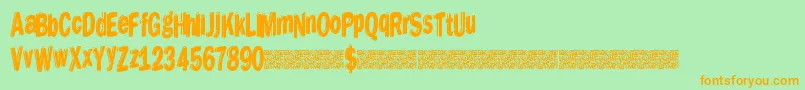 Dreamstencil Font – Orange Fonts on Green Background