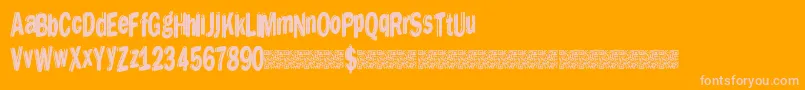 Dreamstencil-Schriftart – Rosa Schriften auf orangefarbenem Hintergrund