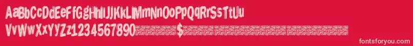 Dreamstencil Font – Pink Fonts on Red Background