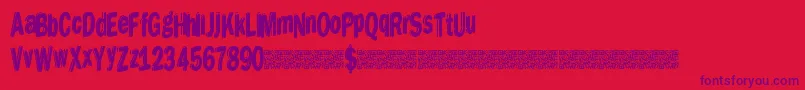 Dreamstencil Font – Purple Fonts on Red Background