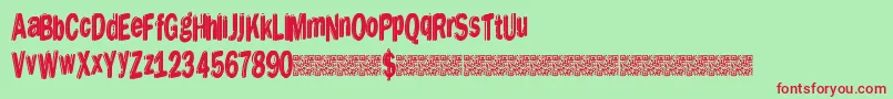 Dreamstencil Font – Red Fonts on Green Background