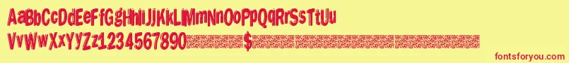 Шрифт Dreamstencil – красные шрифты на жёлтом фоне