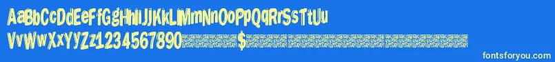 Dreamstencil Font – Yellow Fonts on Blue Background