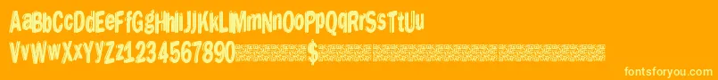 Dreamstencil Font – Yellow Fonts on Orange Background