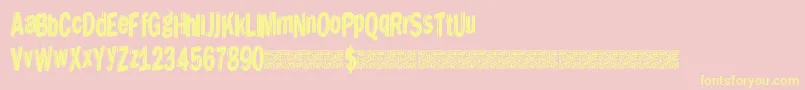 Dreamstencil Font – Yellow Fonts on Pink Background