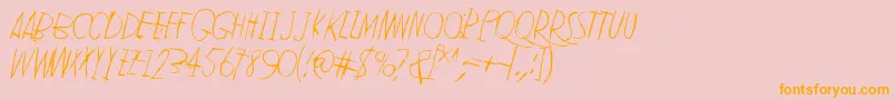 LeanOnMe2 Font – Orange Fonts on Pink Background