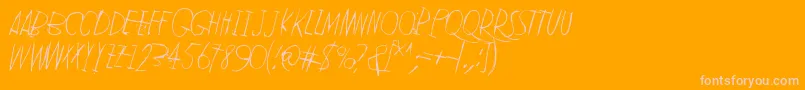 LeanOnMe2-Schriftart – Rosa Schriften auf orangefarbenem Hintergrund