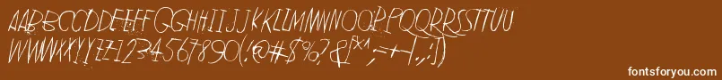 フォントLeanOnMe2 – 茶色の背景に白い文字