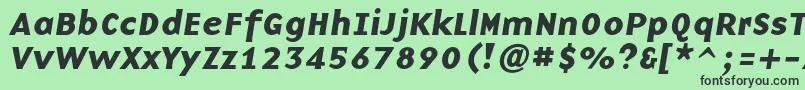 フォントBaseninecBolditalic – 緑の背景に黒い文字