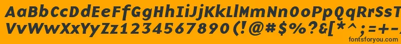 BaseninecBolditalic-Schriftart – Schwarze Schriften auf orangefarbenem Hintergrund