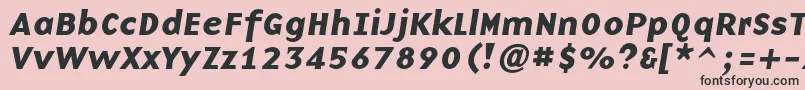BaseninecBolditalic-fontti – mustat fontit vaaleanpunaisella taustalla