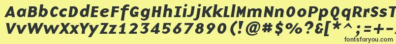BaseninecBolditalic-Schriftart – Schwarze Schriften auf gelbem Hintergrund