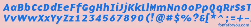 BaseninecBolditalic-fontti – siniset fontit vaaleanpunaisella taustalla