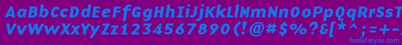 BaseninecBolditalic-fontti – siniset fontit violetilla taustalla