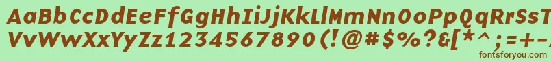 BaseninecBolditalic Font – Brown Fonts on Green Background