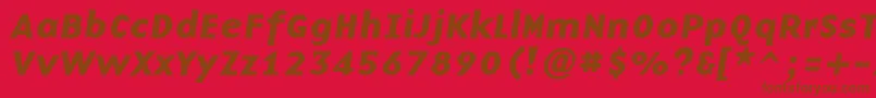 BaseninecBolditalic-Schriftart – Braune Schriften auf rotem Hintergrund