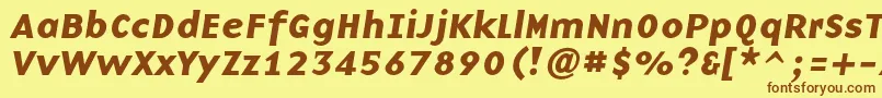 BaseninecBolditalic Font – Brown Fonts on Yellow Background