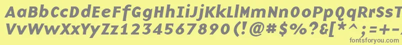 Шрифт BaseninecBolditalic – серые шрифты на жёлтом фоне