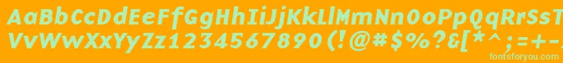 BaseninecBolditalic Font – Green Fonts on Orange Background
