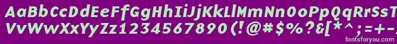 フォントBaseninecBolditalic – 紫の背景に緑のフォント