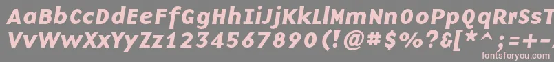フォントBaseninecBolditalic – 灰色の背景にピンクのフォント
