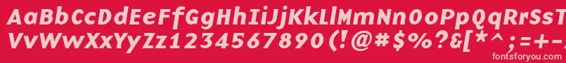 BaseninecBolditalic Font – Pink Fonts on Red Background