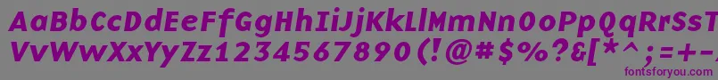 フォントBaseninecBolditalic – 紫色のフォント、灰色の背景