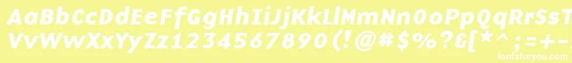Шрифт BaseninecBolditalic – белые шрифты на жёлтом фоне