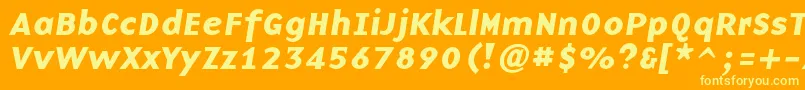 Шрифт BaseninecBolditalic – жёлтые шрифты на оранжевом фоне