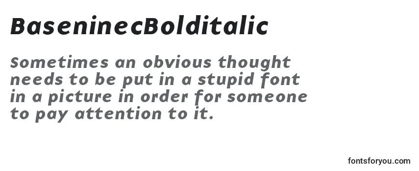 BaseninecBolditalic-fontti