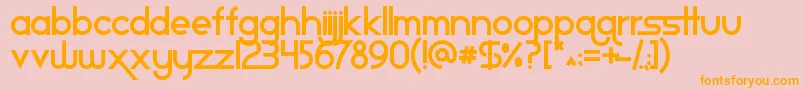 フォントStaravenue – オレンジの文字がピンクの背景にあります。