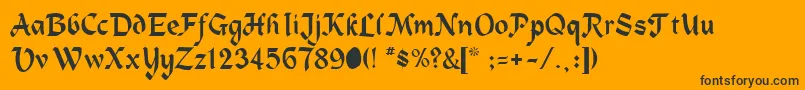 HeidelbergRegular-Schriftart – Schwarze Schriften auf orangefarbenem Hintergrund