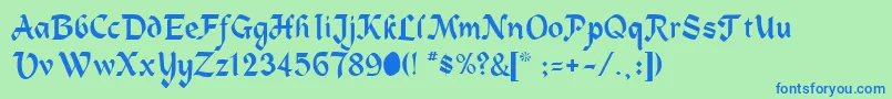 HeidelbergRegular Font – Blue Fonts on Green Background