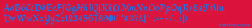 Weitere Informationen zur HeidelbergRegular-Schriftart HeidelbergRegular-Schriftart – Blaue Schriften auf rotem Hintergrund