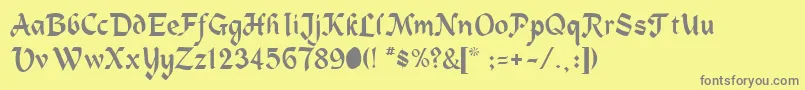 Weitere Informationen zur HeidelbergRegular-Schriftart HeidelbergRegular-Schriftart – Graue Schriften auf gelbem Hintergrund