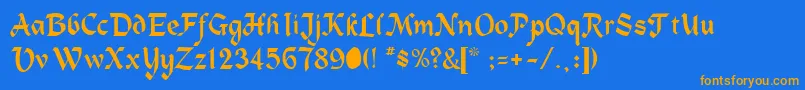 HeidelbergRegular Font – Orange Fonts on Blue Background