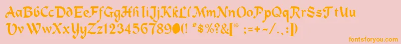 HeidelbergRegular-Schriftart – Orangefarbene Schriften auf rosa Hintergrund