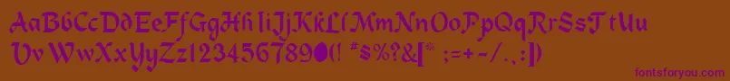 HeidelbergRegular Font – Purple Fonts on Brown Background